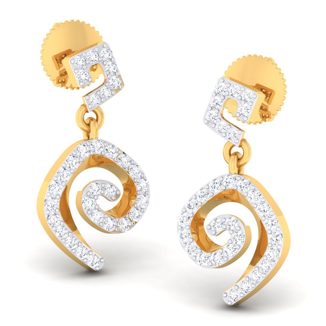 18K Gold Earring and 0.69 carat Diamonds