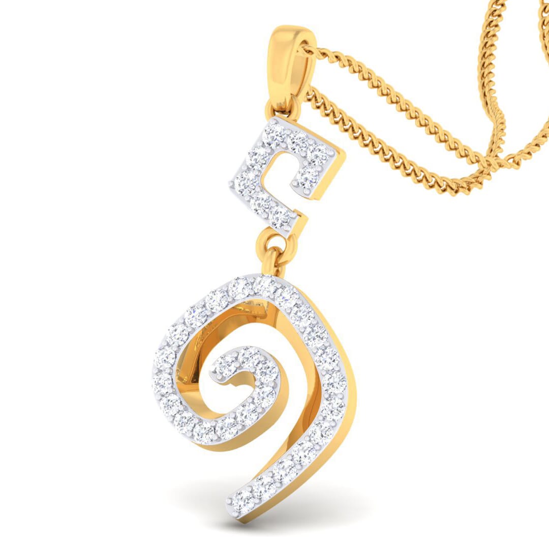 18K Gold Pendant and 0.58 carat Diamonds