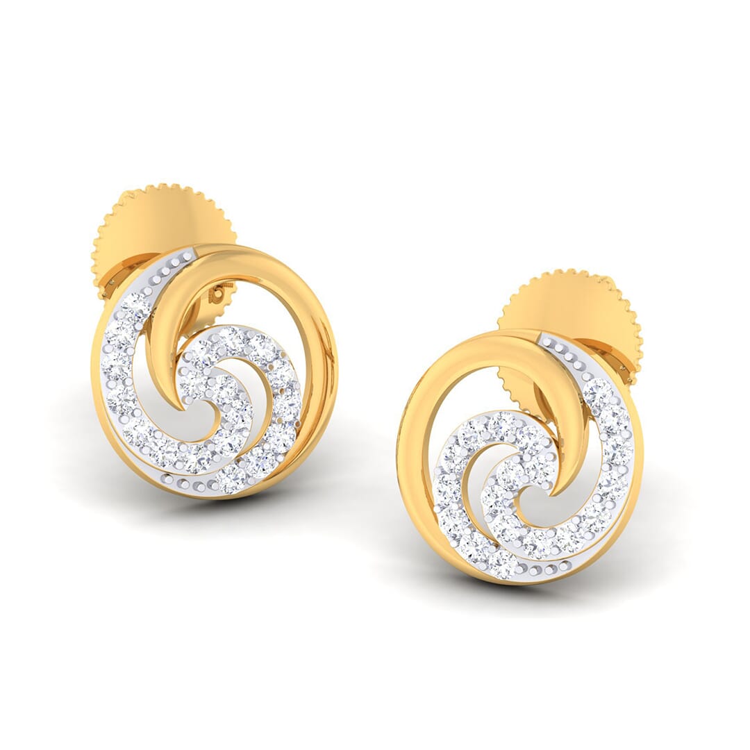 18K Gold Earring and 0.36 carat Diamonds