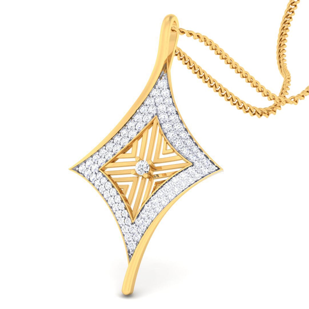 18K Gold Pendant and 1.10 carat Diamonds
