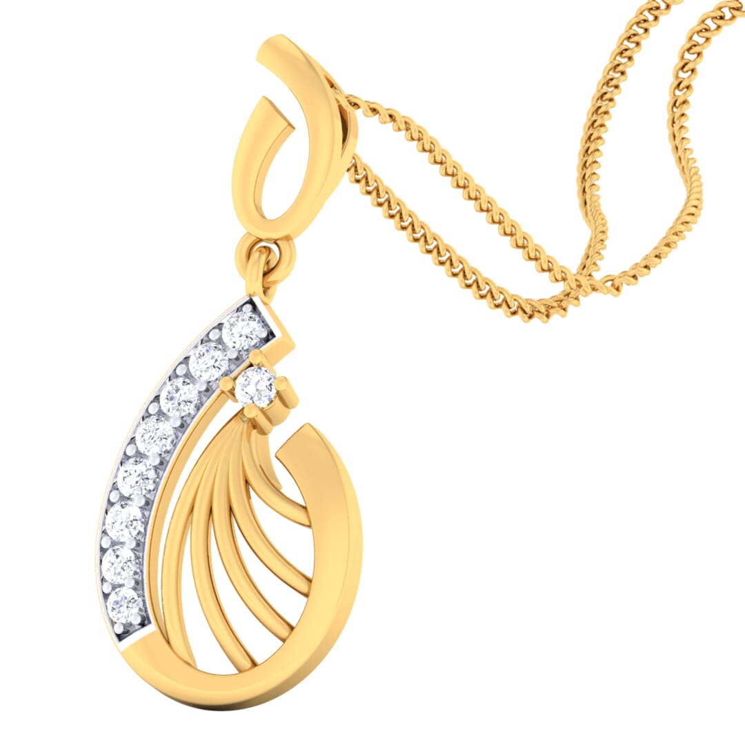 18K Gold Pendant and 0.18 carat Diamonds