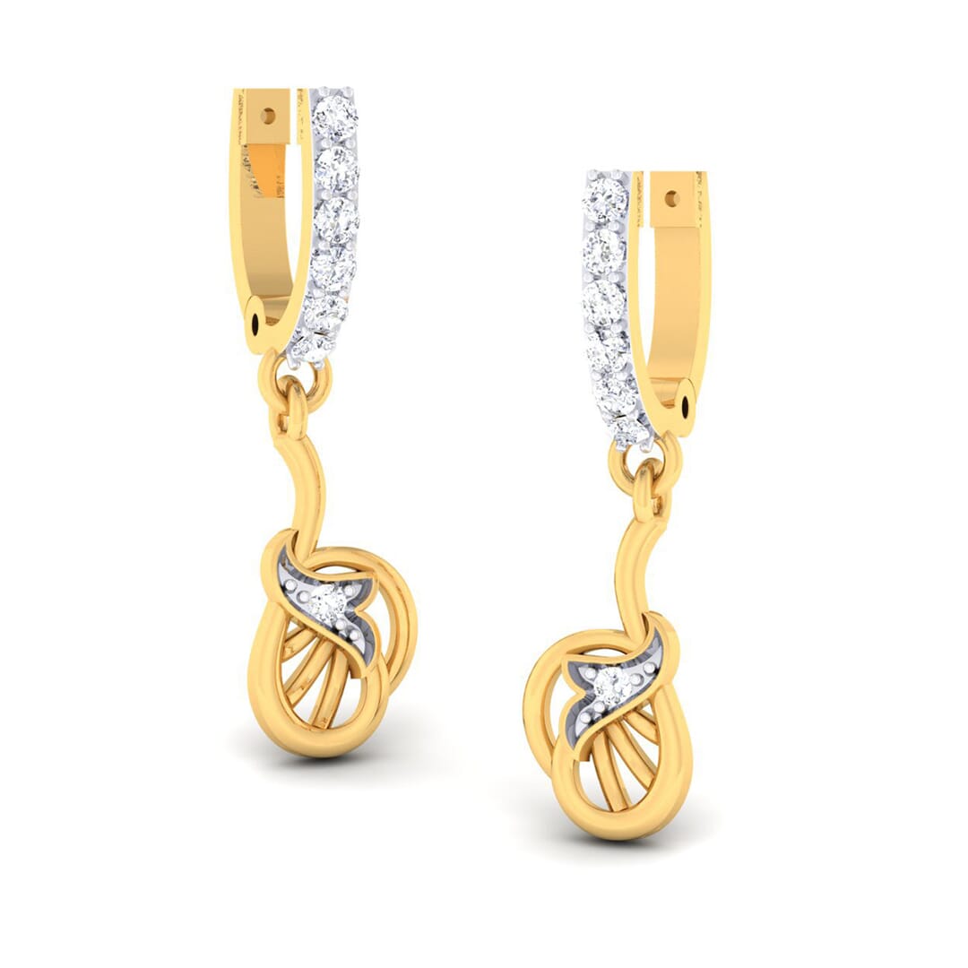 18K Gold Earring and 0.27 carat Diamonds
