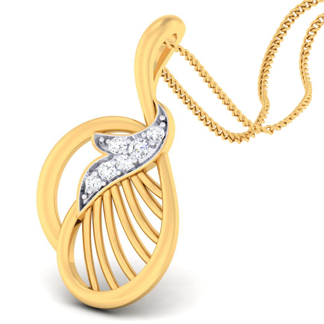 18K Gold Pendant and 0.08carat Diamonds