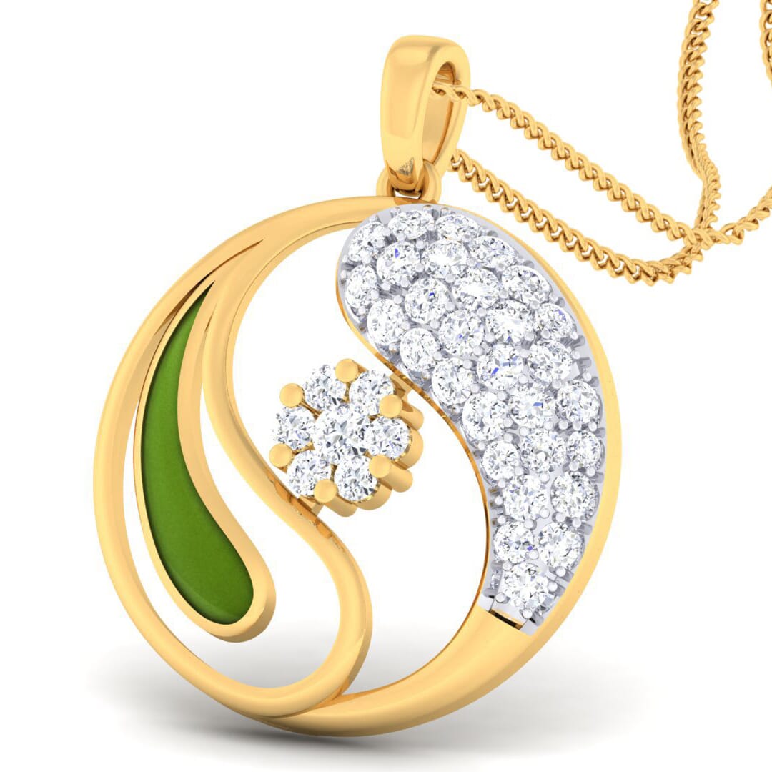 18K Gold Pendant and 0.73 carat Diamonds