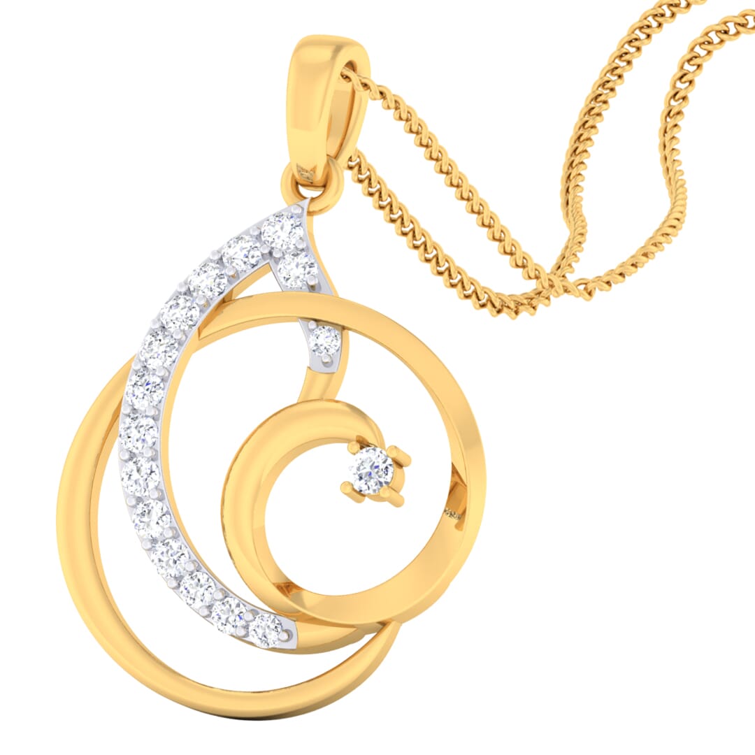 18K Gold Pendant and 0.24 carat Diamonds