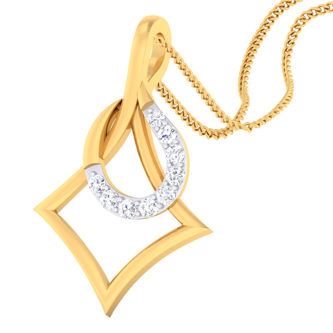 18K Gold Pendant and 0.09 carat Diamonds