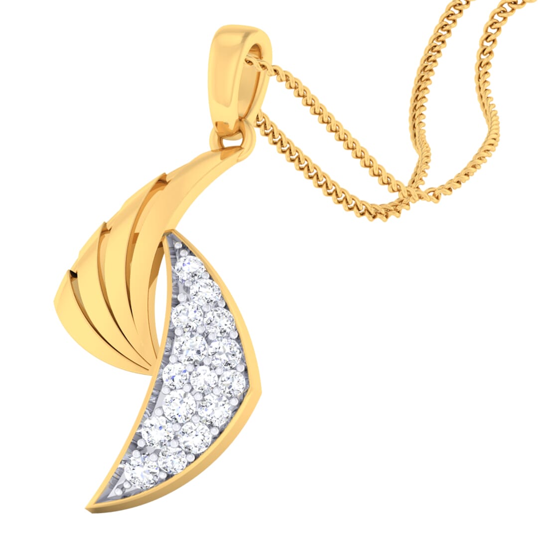 18K Gold Pendant and 0.22 carat Diamonds