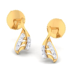 18K Gold Earring and 0.12 carat Diamonds