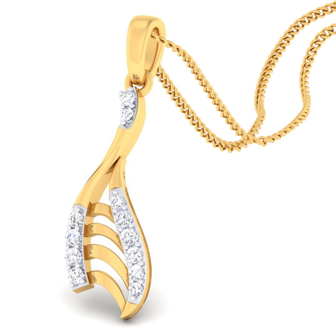 18K Gold Pendant and 0.13 carat Diamonds