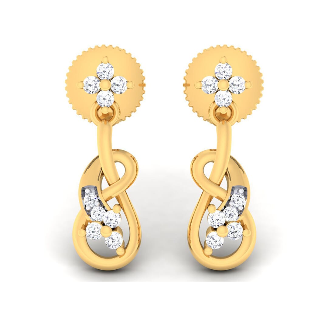 18K Gold Earring and 0.23 carat Diamonds