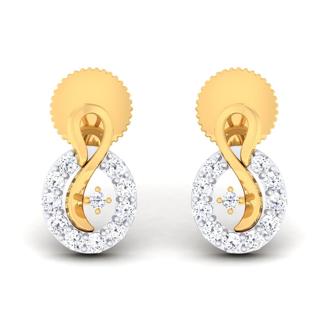 18K Gold Earring and 0.43 carat Diamonds