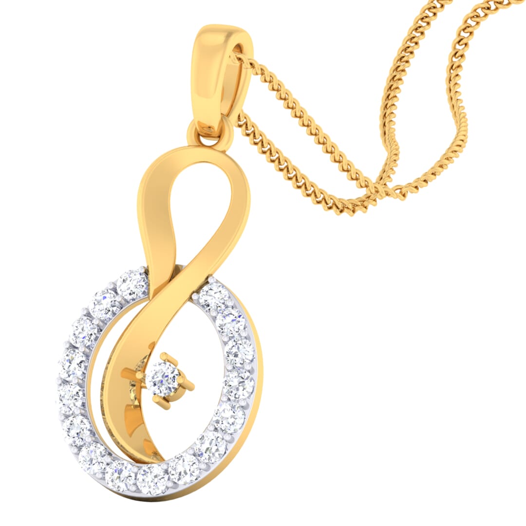 18K Gold Pendant and 0.28 carat Diamonds
