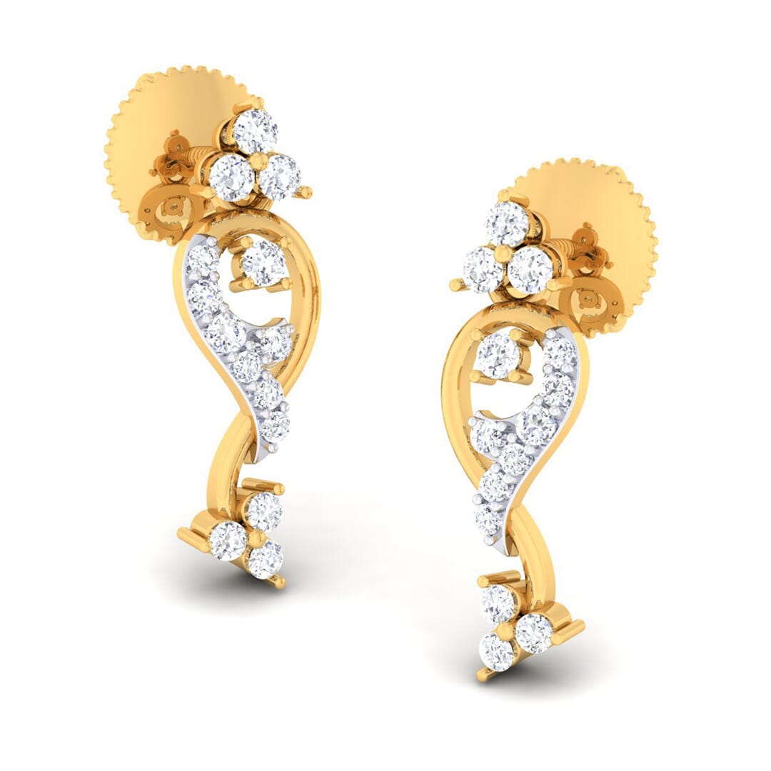 18K Gold Earring and 0.39 carat Diamonds
