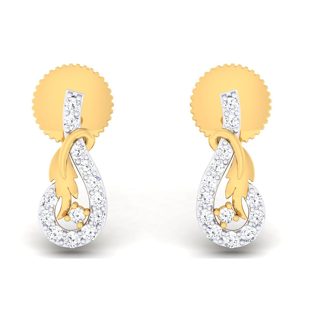 18K Gold Earring and 0.30 carat Diamonds