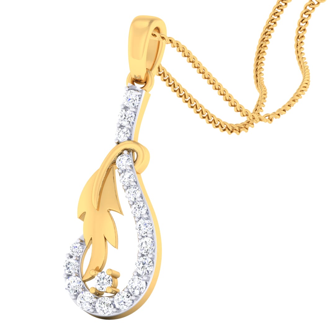 18K Gold Pendant and 0.26 carat Diamonds