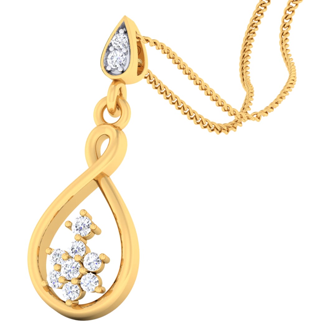 18K Gold Pendant and 0.15 carat Diamonds