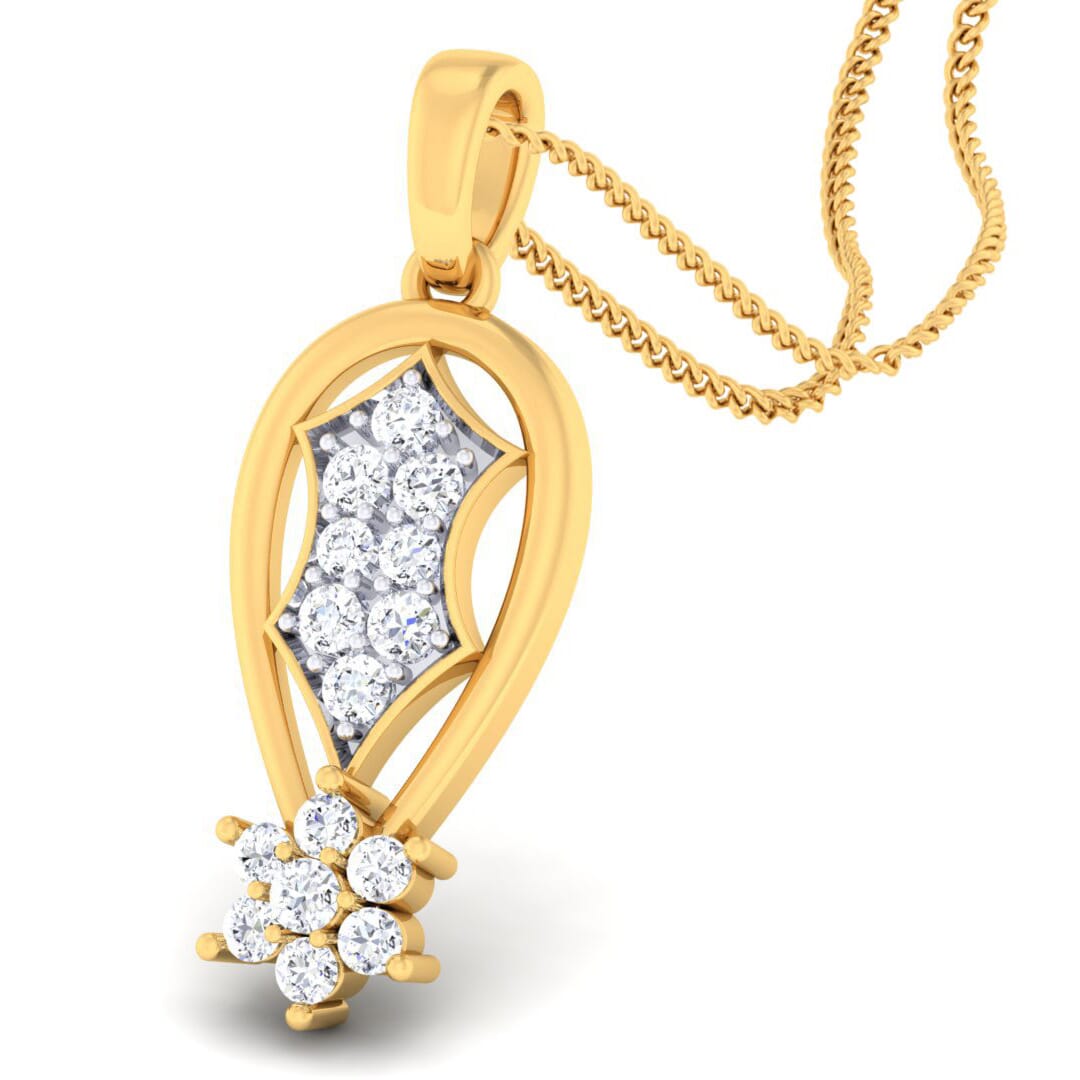 18K Gold Pendant and 0.26 carat Diamonds