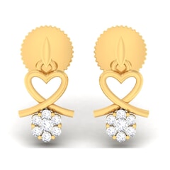 18K Gold Earring and 0.17 carat Diamonds