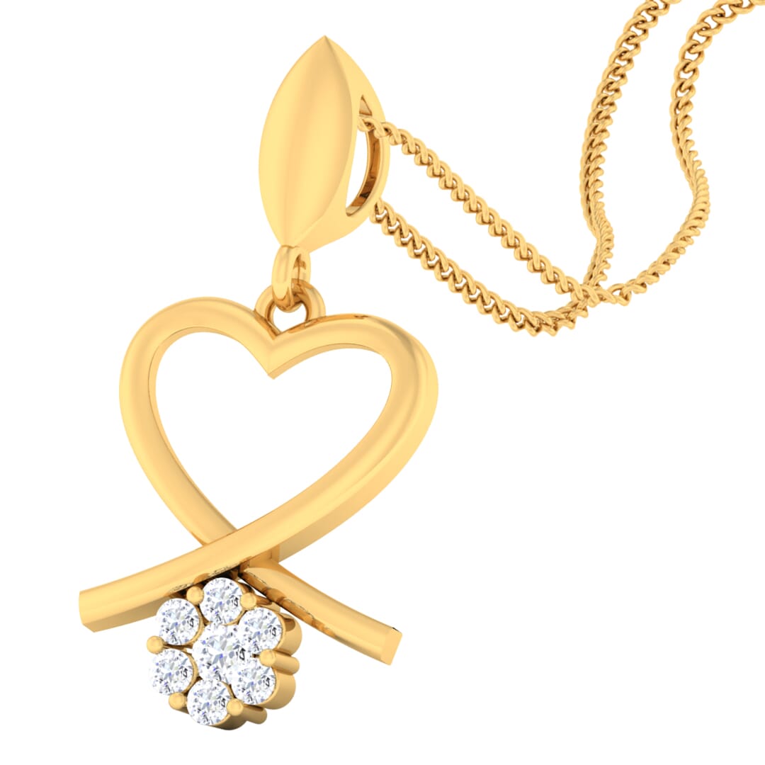 18K Gold Pendant and 0.15 carat Diamonds