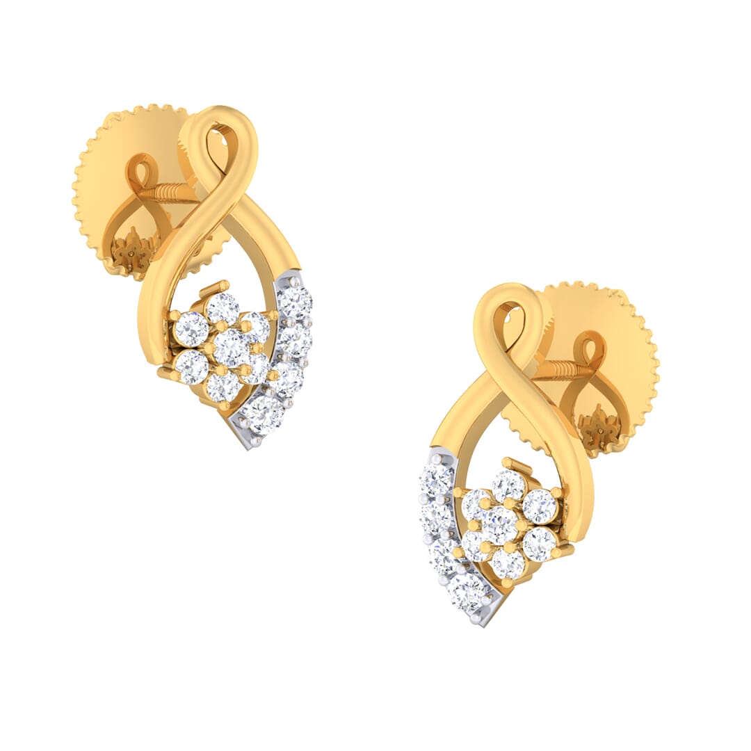 18K Gold Earring and 0.25 carat Diamonds
