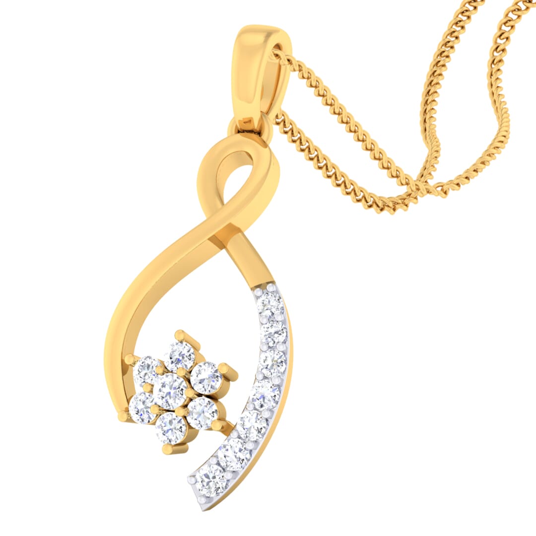 18K Gold Pendant and 0.27 carat Diamonds