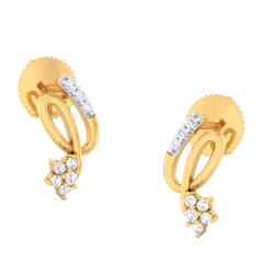 18K Gold Earring and 0.17 carat Diamonds