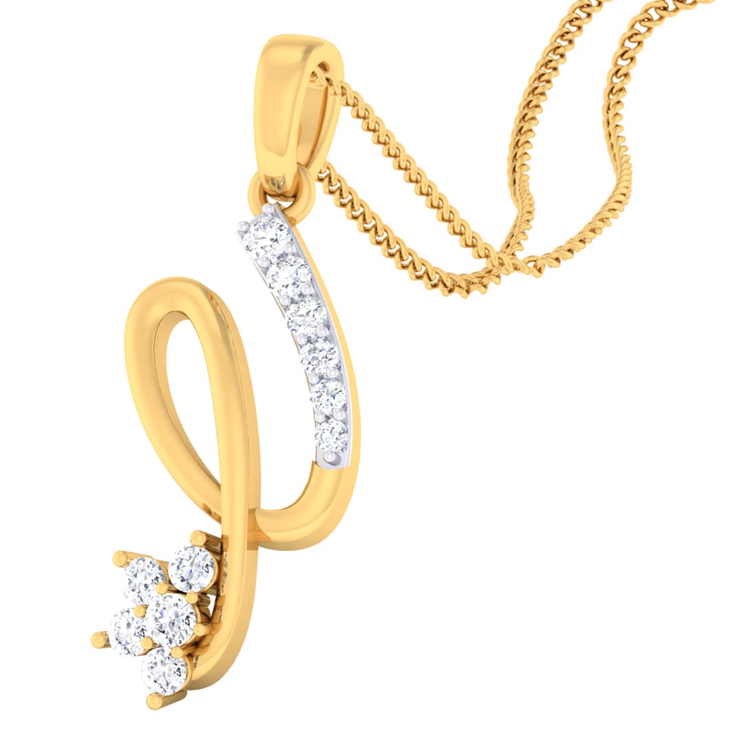 18K Gold Pendant and 0.20 carat Diamonds