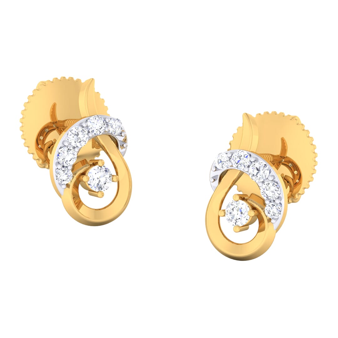 18K Gold Earring and 0.29 carat Diamonds