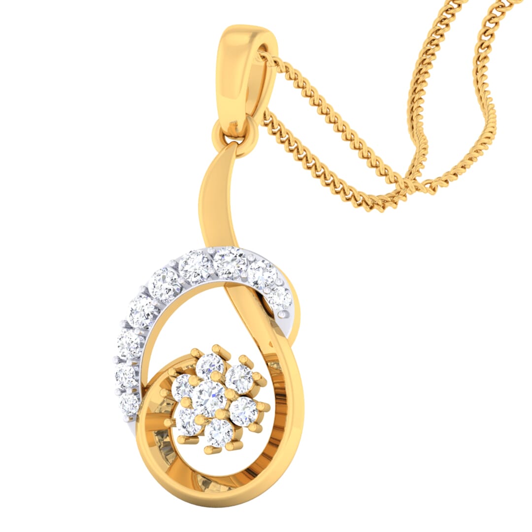 18K Gold Pendant and 0.26 carat Diamonds