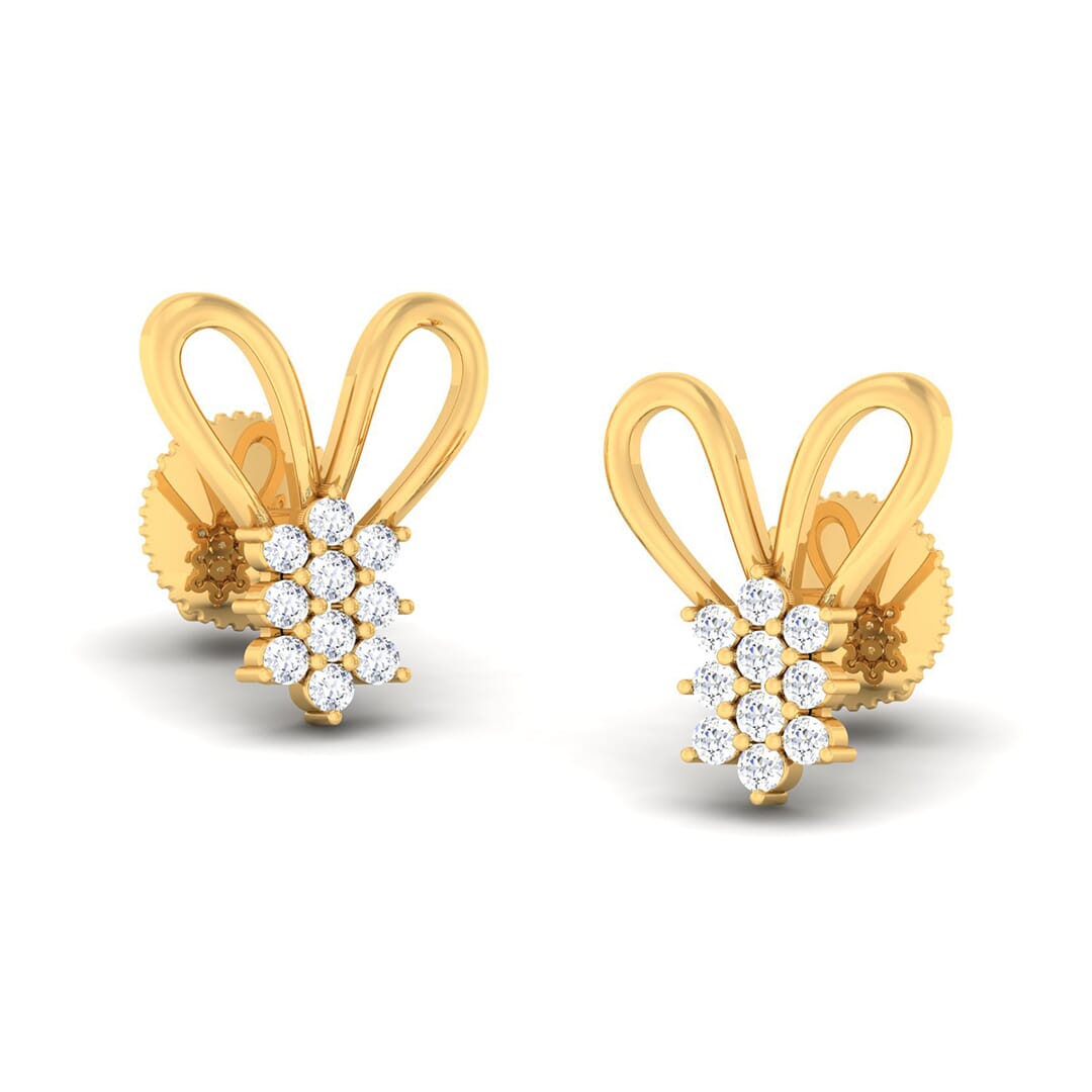 18K Gold Earring and 0.28 carat Diamonds
