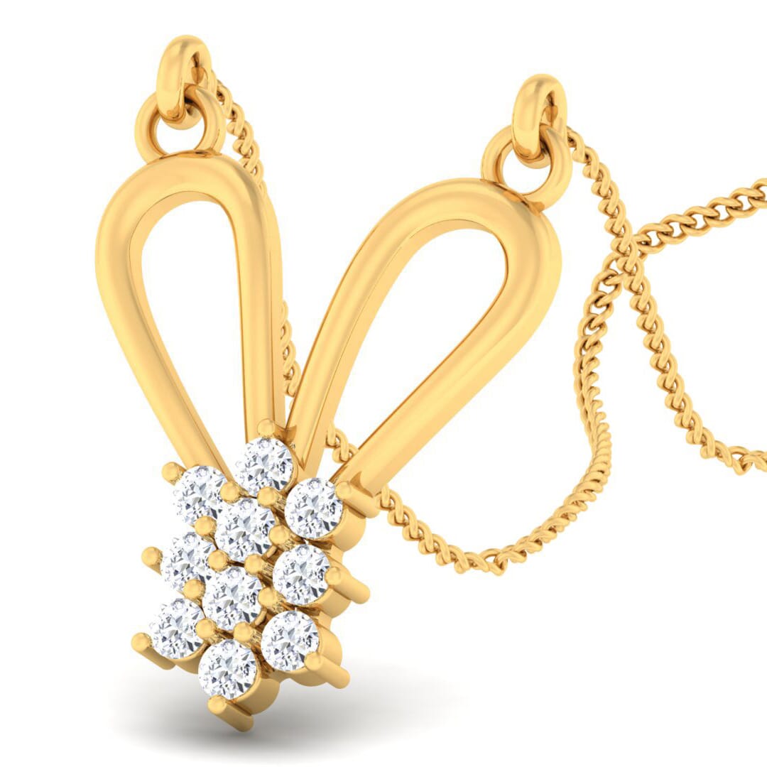 18K Gold Pendant and 0.21 carat Diamonds