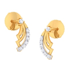 18K Gold Earring and 0.18 carat Diamonds