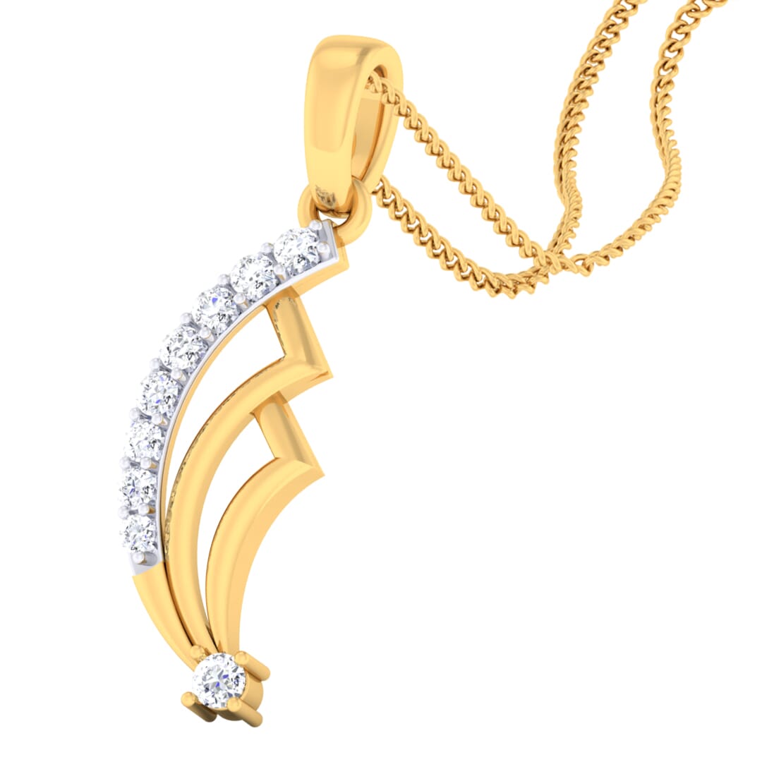 18K Gold Pendant and 0.11 carat Diamonds