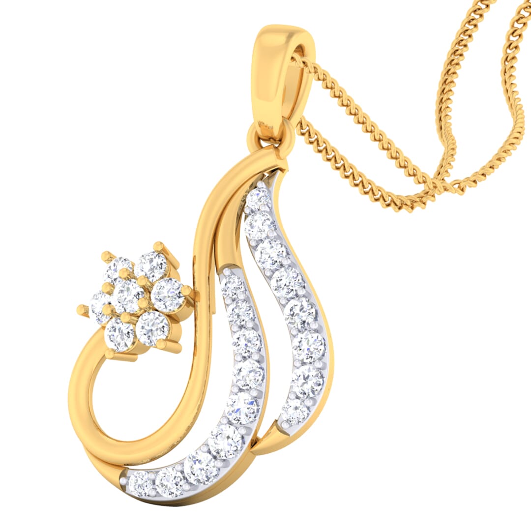 18K Gold Pendant and 0.40 carat Diamonds