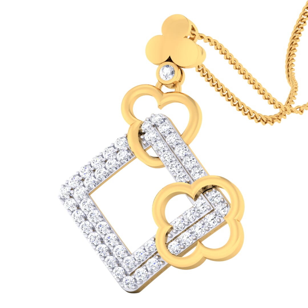 18K Gold Pendant and 0.59 carat Diamonds