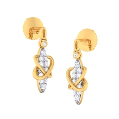 18K Gold Earring and 0.38 carat Diamonds