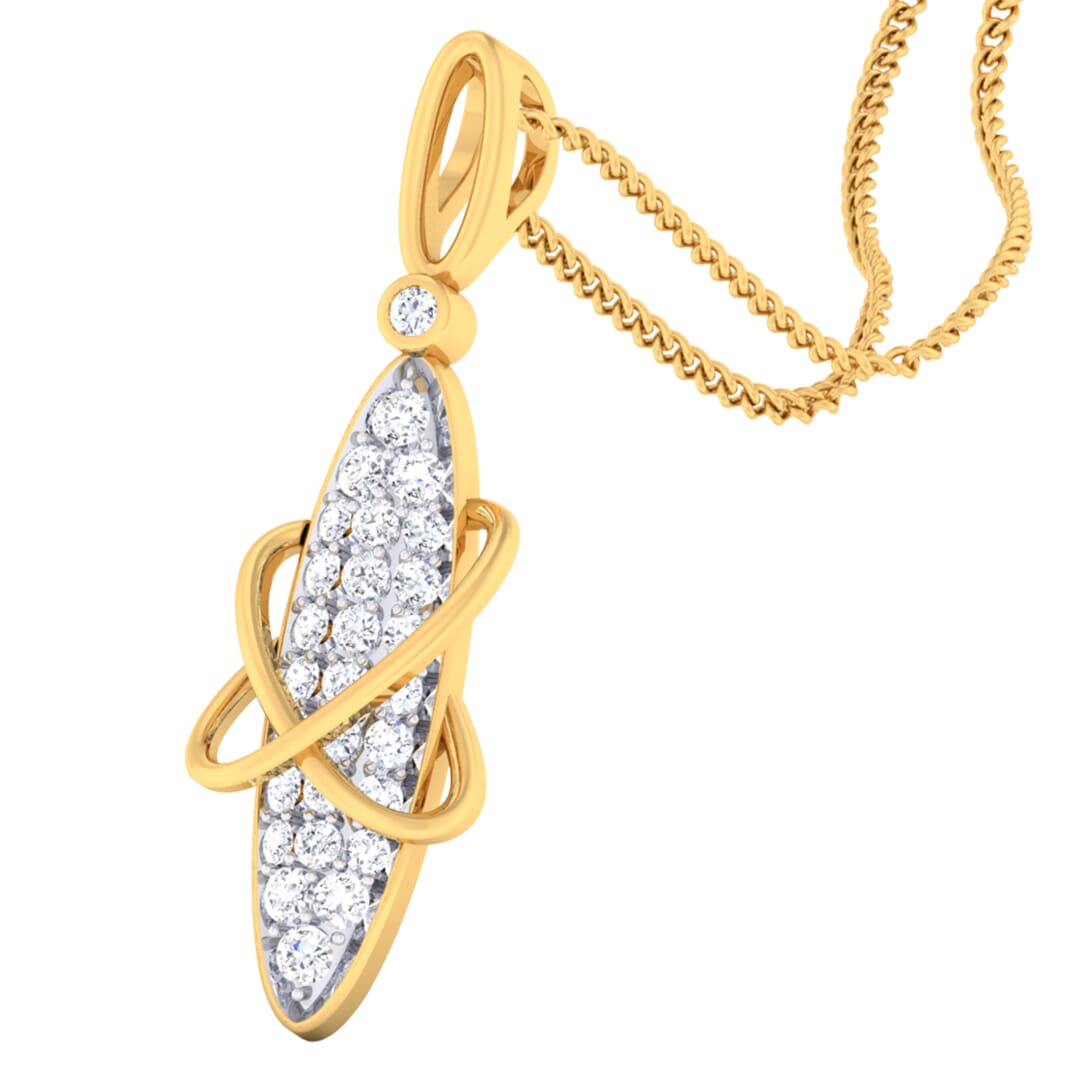 18K Gold Pendant and 0.33 carat Diamonds