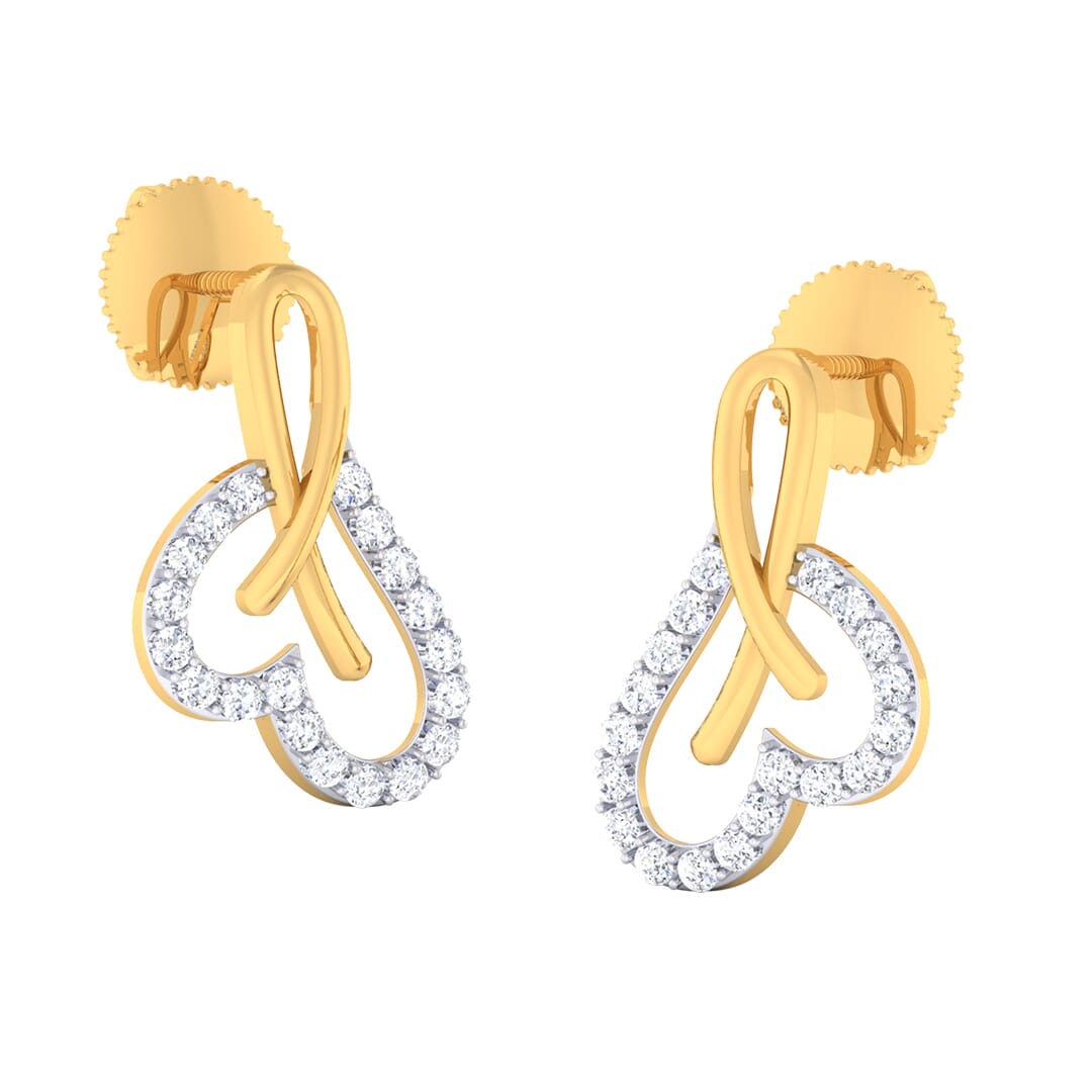 18K Gold Earring and 0.45 carat Diamonds