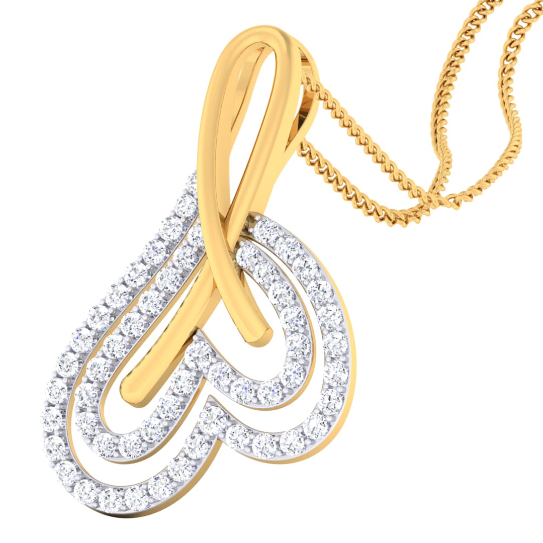 18K Gold Pendant and 0.56 carat Diamonds