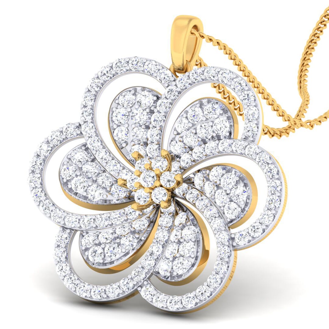 18K Gold Pendant and 2.10 carat Diamonds