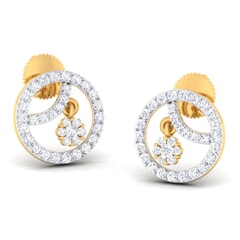 18K Gold Earring and 1.08 carat Diamonds