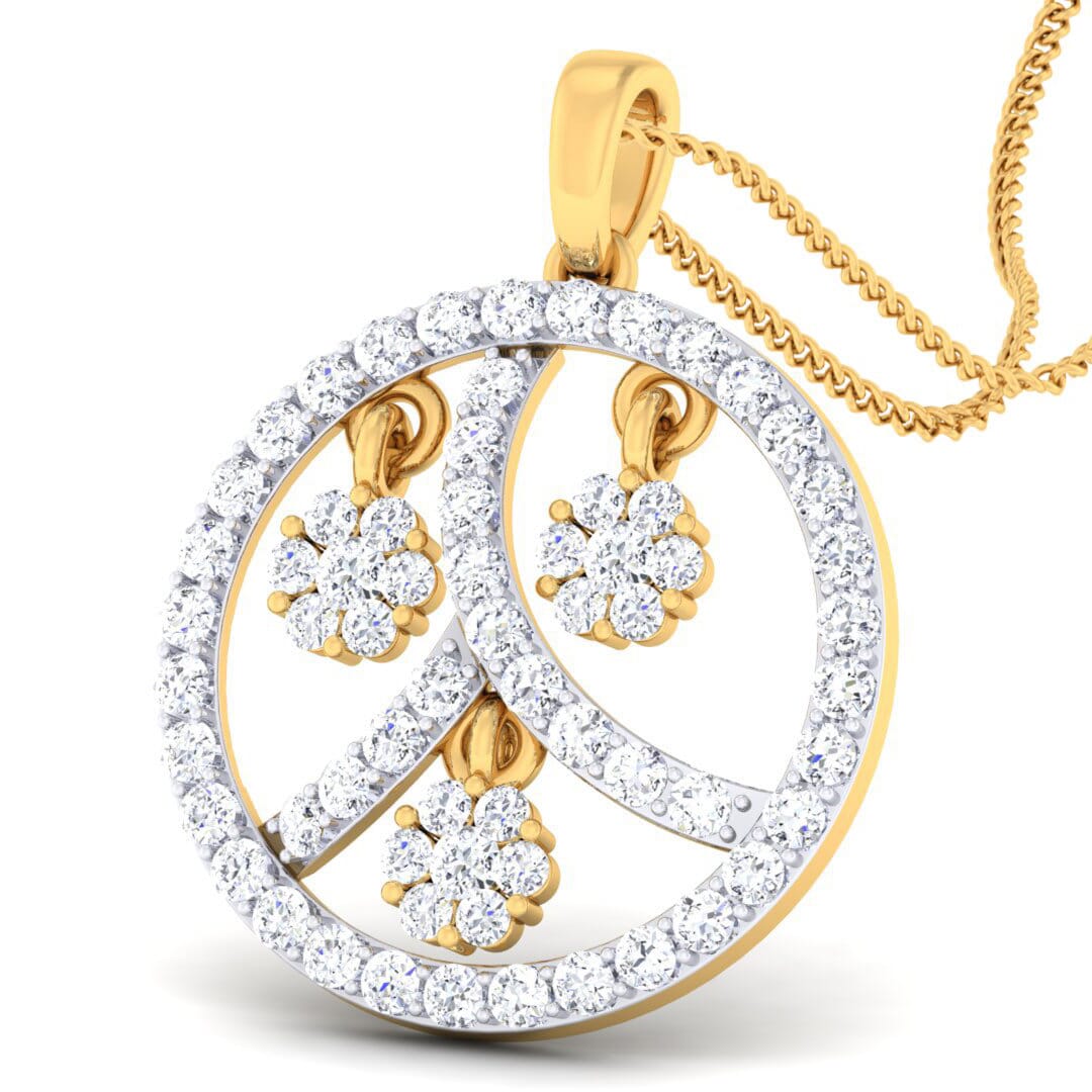 18K Gold Pendant and 1.08 carat Diamonds