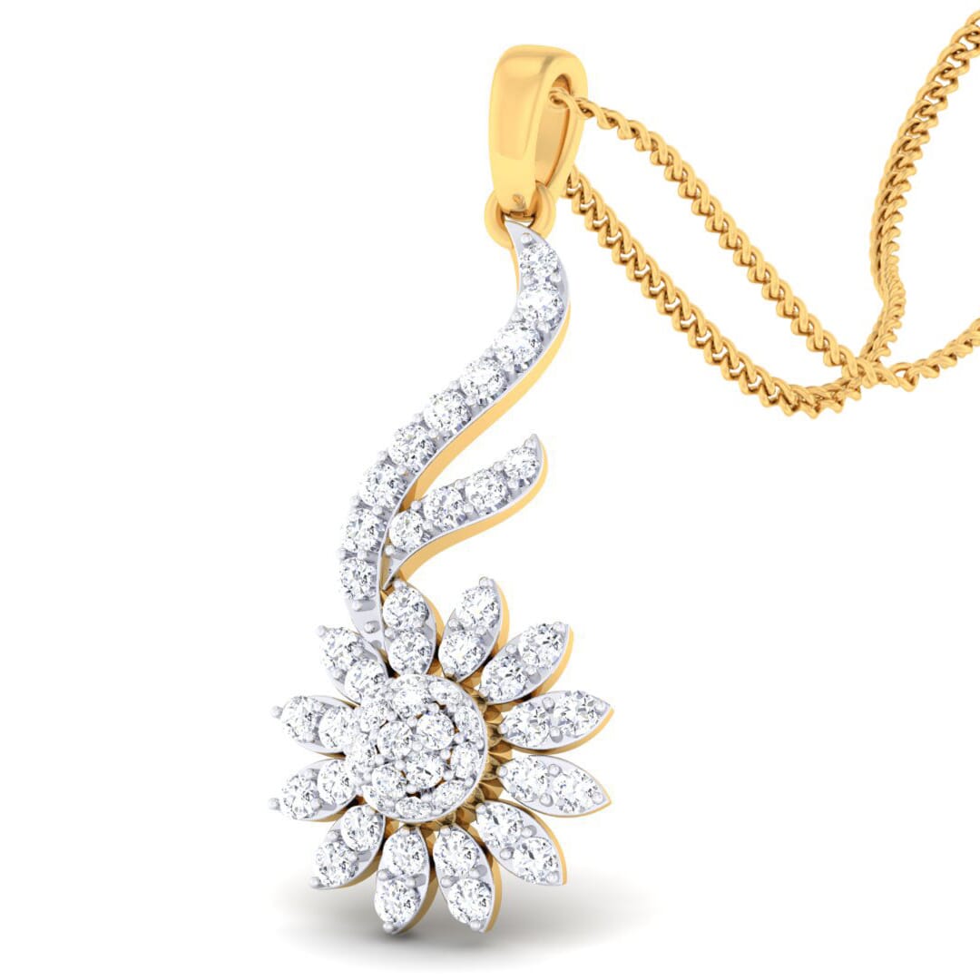 18K Gold Pendant and 0.68 carat Diamonds