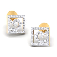 18K Gold Earring and 0.79 carat Diamonds