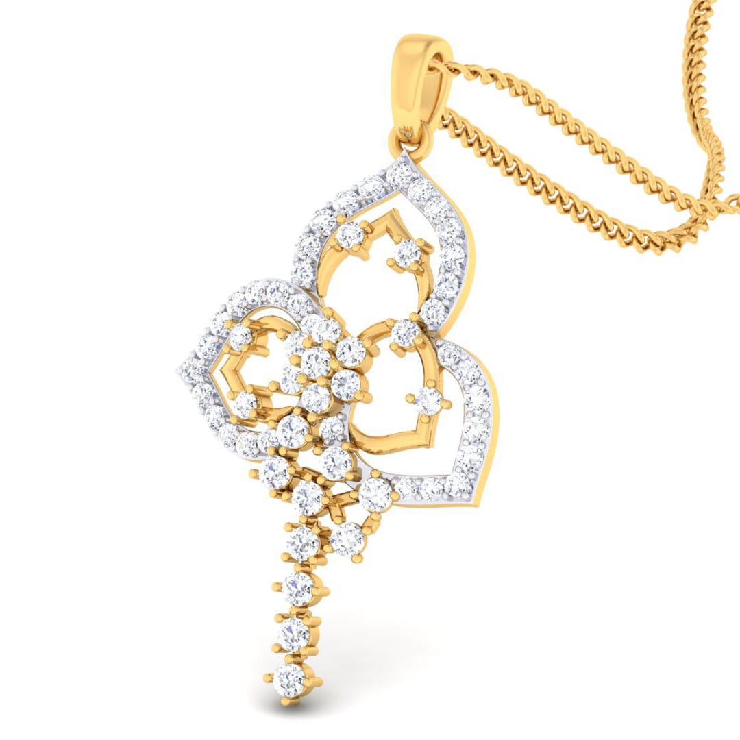 18K Gold Pendant and 0.83 carat Diamonds