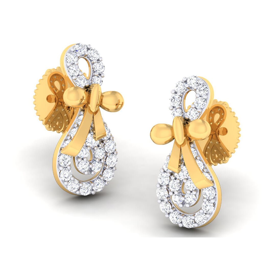 18K Gold Earring and 0.47 carat Diamonds