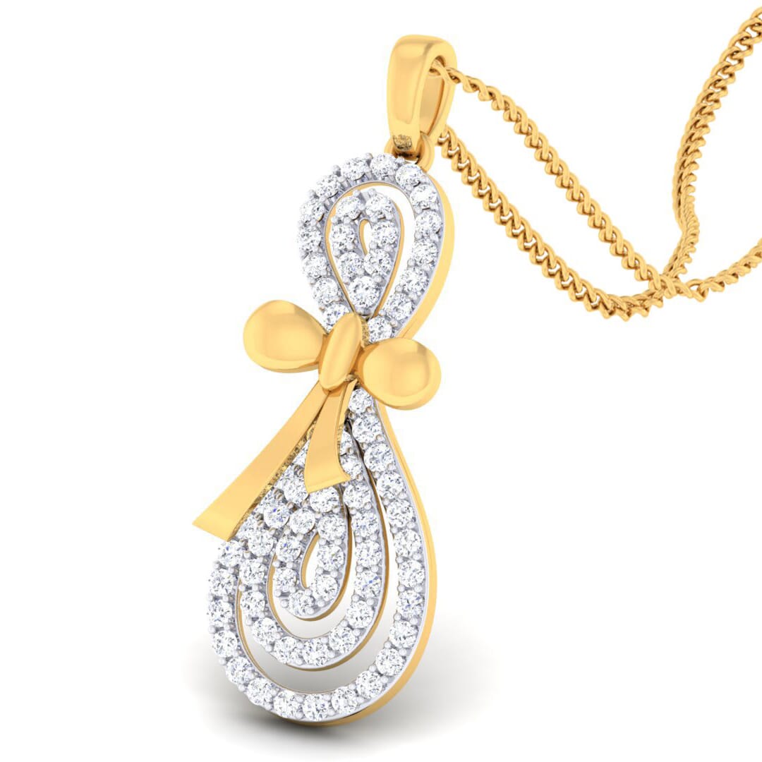18K Gold Pendant and 0.74 carat Diamonds