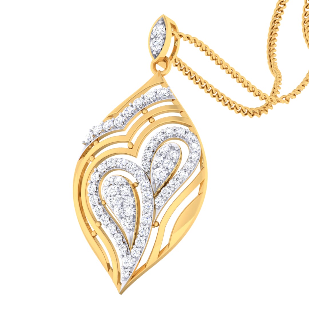 18K Gold Pendant and 0.83 carat Diamonds