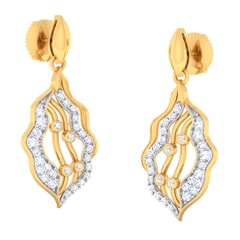 18K Gold Earring and 0.64 carat Diamonds