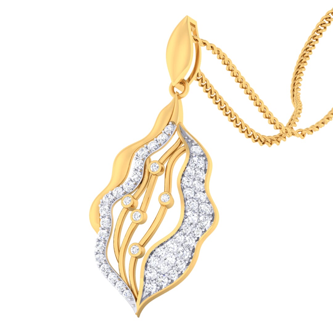 18K Gold Pendant and 0.72 carat Diamonds